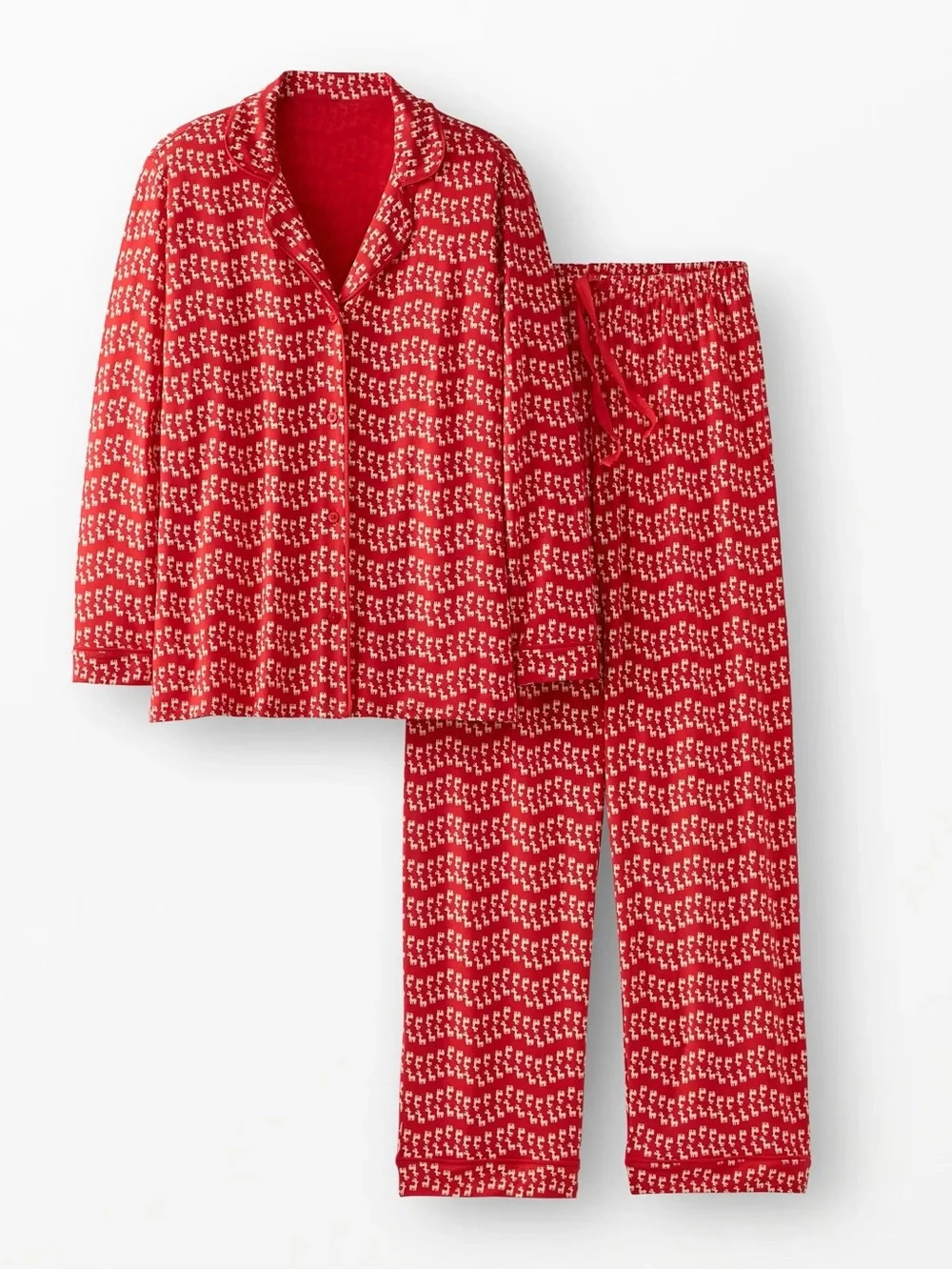 Hanna Andersson Red and Cream Wave-Print women’s Pajama Set